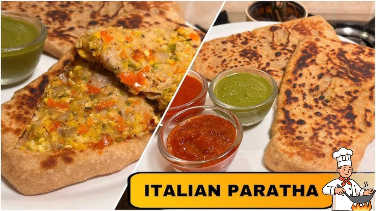 Italian paratha recipe with vegetable and white sauce stuffing